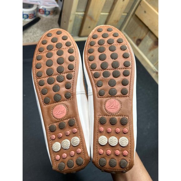 Sperry Womens Size 6M Leather Ballet Flats White & Brown - Picture 7 of 8